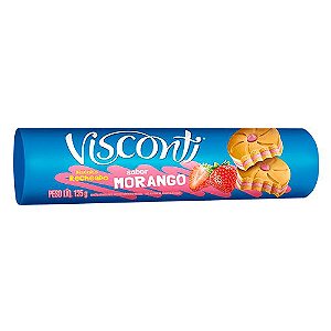 Biscoito Recheado Visconti Morango - Embalagem 64X125 GR - Preço Unitário R$2,07