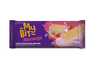 Biscoito Wafer My Bit Morango - Embalagem 30X100 GR - Preço Unitário R$1,73