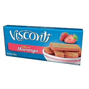 Biscoito Wafer Visconti Morango - Embalagem 48X120 GR - Preço Unitário R$2,54