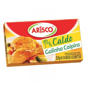 Caldo Arisco Galinha Caipira - Embalagem 10X57 GR - Preço Unitário R$2,01
