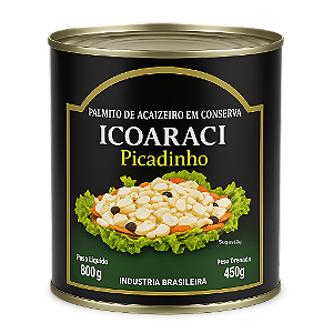Palmito Icoaraci Acai Picado Lata 450Gr - Embalagem 6X450 GR - Preço Unitário R$28,67