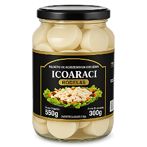 Palmito Icoaraci Acai Rodelas Vidro 300Gr - Embalagem 5X300 GR - Preço Unitário R$34,69