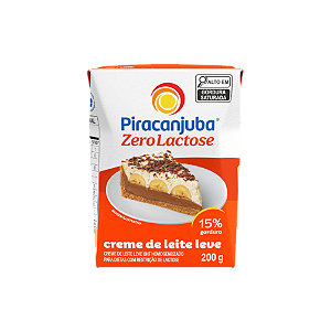 Creme De Leite Piracanjuba Zero Lactose Tetrapack 200Gr - Embalagem 27X200 GR - Preço Unitário R$3,84