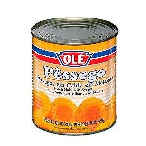 Doce Em Calda Pessego Metades Ole - Embalagem 12X450 GR - Preço Unitário R$14,61