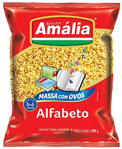 Macarrao Alfabeto Ovos Santa Amalia - Embalagem 20X500 GR - Preço Unitário R$4,3