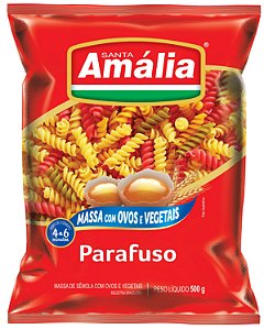 Macarrao Parafuso Ovos Colorido Santa Amalia - Embalagem 20X500 GR - Preço Unitário R$5,87