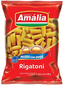 Macarrao Rigatoni Ovos Santa Amalia - Embalagem 20X500 GR - Preço Unitário R$5,78