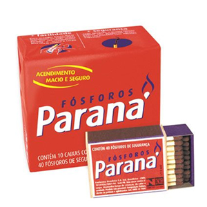 Fosforo Parana Madeira - Embalagem 20X10 UN - Preço Unitário R$3,36
