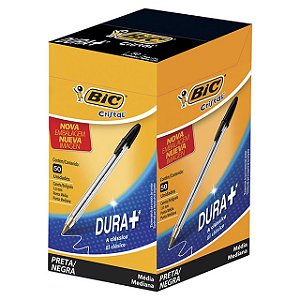 Caneta Bic Cristal Preta - Embalagem 50X1 UN - Preço Unitário R$0,95