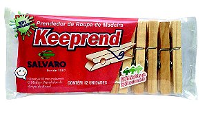 Prendedores De Roupa De Madeira Keeprend - Embalagem 50X12 UN - Preço Unitário R$1,52