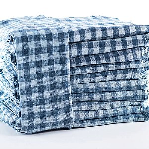 Pano De Chao Saco De Algodao Alvejado 20 Batidas 43X68Cm Encopa Xadrez - Embalagem 10X1 UN - Preço Unitário R$4,89