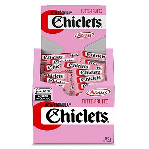 Chiclete De Caixinha Adams Tutti Frutti Rosa Com 100 Caixinhas - Embalagem 1X100X2 UN