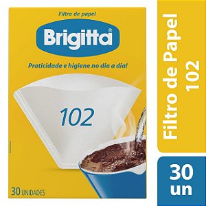 Filtro De Café De Papel Brigitta 102 - Embalagem 6X30 UN - Preço Unitário R$3,52