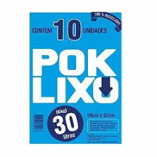 Saco De Lixo Pok Preto 30 Litros - Embalagem 25X10 UN - Preço Unitário R$1,81