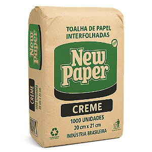 Toalhas De Papel Interfolhadas Newpaper Creme 20X21Cm Pacote Com 1000 Folhas - Embalagem 1X1000 UN