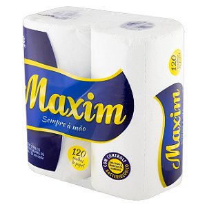 Toalha De Papel Maxim Com 60 Folhas - Embalagem 12X2 UN - Preço Unitário R$3,68