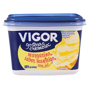 Margarina Vigor Cremosa 80% Lipidios Com Sal Sabor Manteiga - Embalagem 12X500 GR - Preço Unitário R$5,7