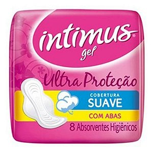 Absorvente Intimus Gel Cobertura Suave Com Abas - Embalagem 12X8 UN - Preço Unitário R$4,67