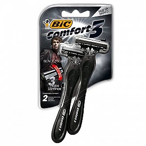 Aparelho De Barbear Bic Confort 3 Black Night - Embalagem 12X2 UN - Preço Unitário R$8,66