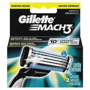 Recarga Para Aparelho De Barbear Gillette Mach 3 Masculino Com 2Un - Embalagem 1X2 UN