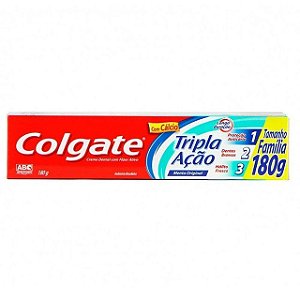 Creme Dental Colgate Tripla Acao - Embalagem 12X180 GR - Preço Unitário R$8,15