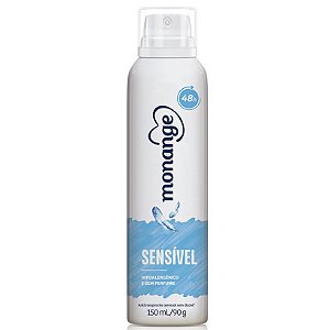 Desodorante Aerosol Monange Feminino Sensivel / Sem Perfume - Embalagem 1X150 ML
