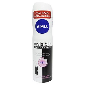 Desodorante Aerossol Nivea Feminino Black White Invisible Clear - Embalagem 1X150 ML