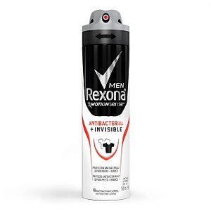 Desodorante Aerossol Rexona Masculino Antibacterial Invisible - Embalagem 1X90 GR