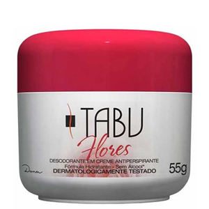 Desodorante Creme Tabu Flores - Embalagem 12X55 GR - Preço Unitário R$4,95