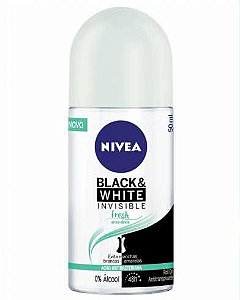 Desodorante Rollon Nivea Feminino Black White Invisible Fresh - Embalagem 1X50 ML