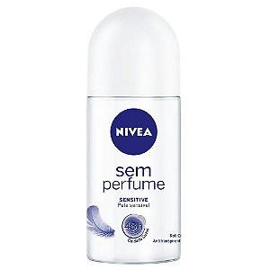 Desodorante Rollon Nivea Feminino Sensitive Sem Perfume - Embalagem 1X50 ML