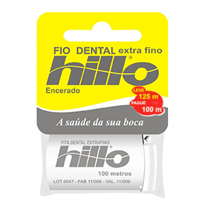 Fio Dental Hillo Extra Fino Flip Promocional - Embalagem 12X125 MT - Preço Unitário R$4,07