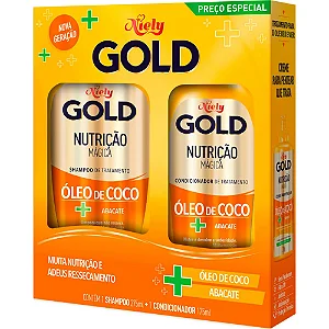 Kit Niely Gold Shampoo 275Ml + Condicionador 175Ml Nutricao Magica Oleo De Coco Abacate - Embalagem 1X2 UN