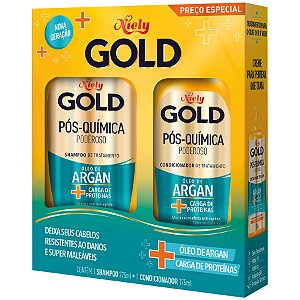 Kit Niely Gold Shampoo 275Ml + Condicionador 175Ml Pos Quimica Oleo De Argan - Embalagem 1X2 UN