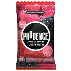 Preservativo Prudence Sabor Tutti Frutti - Embalagem 12X3 UN - Preço Unitário R$3,72
