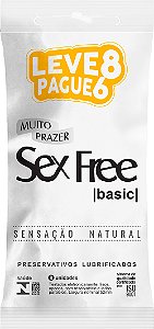 Preservativo Sex Free Basic Sensação Natural Leve 8 Pague 6 - Embalagem 1X8 UN