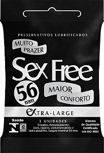 Preservativo Sex Free Extra Large - Embalagem 12X3 UN - Preço Unitário R$3,55