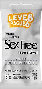 Preservativo Sex Free Sensitive Leve 8 Pague 6 - Embalagem 1X8 UN