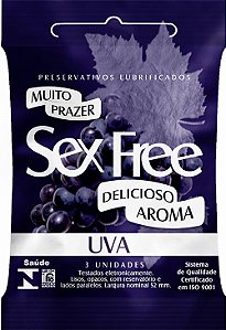 Preservativo Sex Free Uva - Embalagem 12X3 UN - Preço Unitário R$1,7