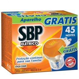 Repelente Refil Liquido Sbp Eletrico 45 Noites + Aparelho - Embalagem 1X1 UN