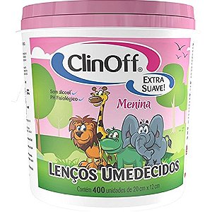 Lenco Umedecido Balde Clin Off Rosa 20X12Cm - Embalagem 1X400 UN