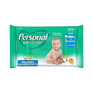 Lenco Umedecido Toalha Personal Baby Soft & Protect Com 50 Lencos - Embalagem 1X50 UN