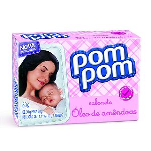 Sabonete Infantil Pom Pom Amendoas - Rosa - Embalagem 12X70 GR - Preço Unitário R$2,77