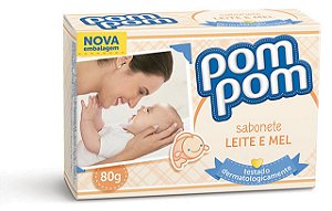 Sabonete Infantil Pom Pom Leite E Mel - Embalagem 12X80 GR - Preço Unitário R$2,84