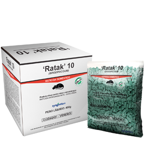 Raticida Isca Ratak-10 - Embalagem 60X75 GR - Preço Unitário R$1,94