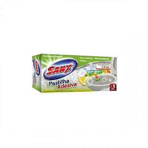 Desinfetante Sanitario Sanymix Pastilha Adesiva Citrus - Embalagem 24X3 UN - Preço Unitário R$3,41