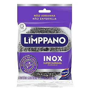 Esponja Bucha Limppano Inox - Embalagem 24X1 UN - Preço Unitário R$3,02