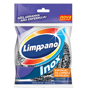 Esponja Limppano Inox - Embalagem 24X1 UN - Preço Unitário R$4,3