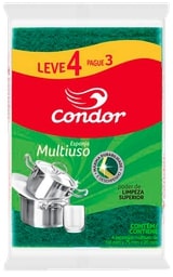Esponja Multiuso Condor Limpeza Pesada Leve 4 Pague 3 - Embalagem 60X4 UN - Preço Unitário R$3,83