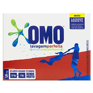 Detergente Lava Roupas Em Po Omo Caixa Lavagem Perfeita - Embalagem 9X1,6 KG - Preço Unitário R$20,64